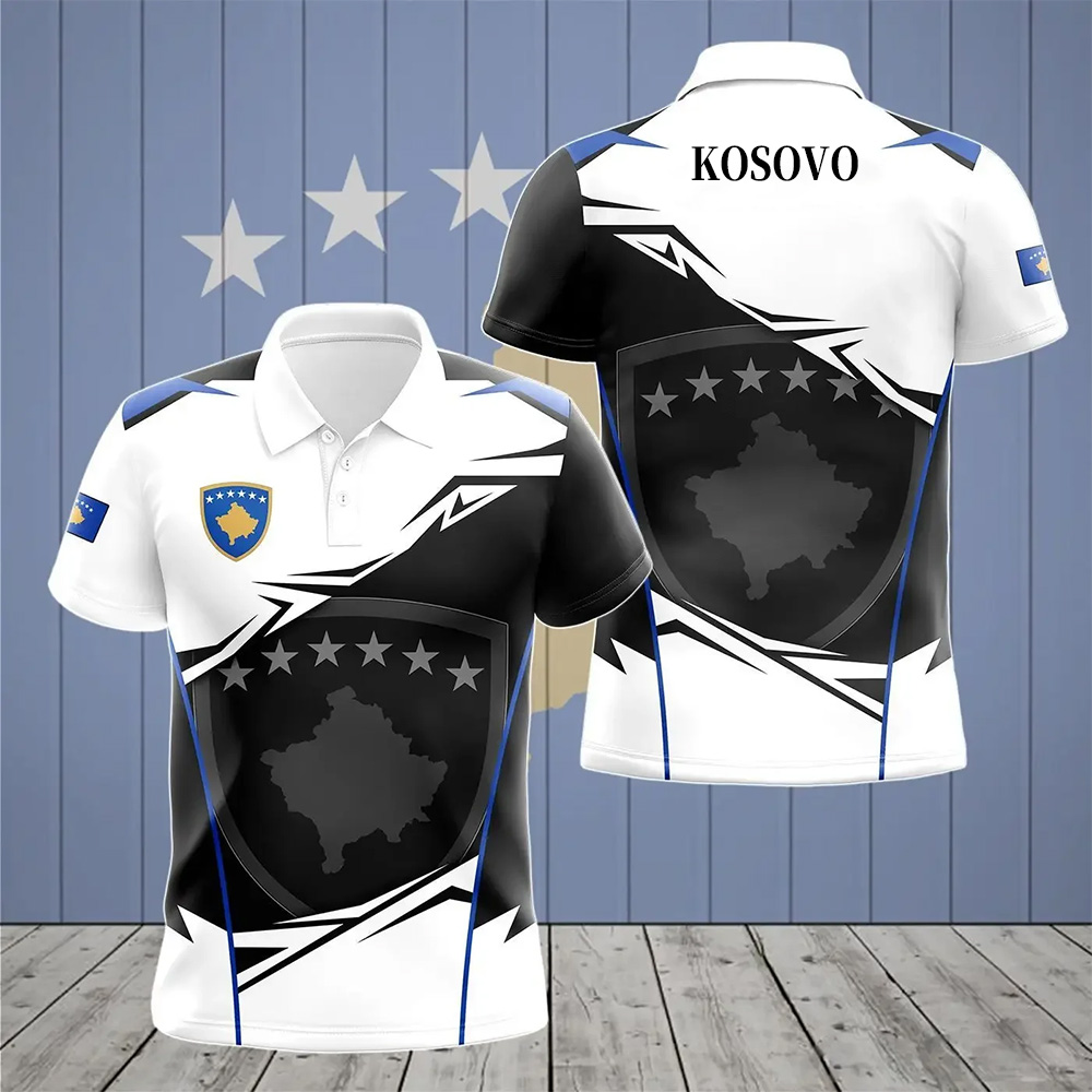 Summer Days Clothing - New Kosovo National Flag Graphic Polo