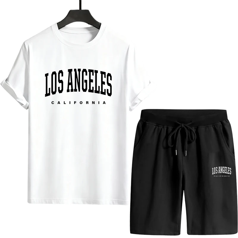 Summer Clothing Wear - Mens T-shirt Tracksuit Print Casual Loose