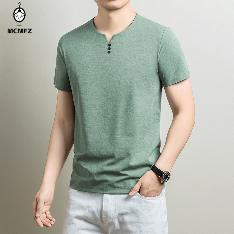 Summer Clothing Line - Mens Basic Henley T Shirt Comfortable