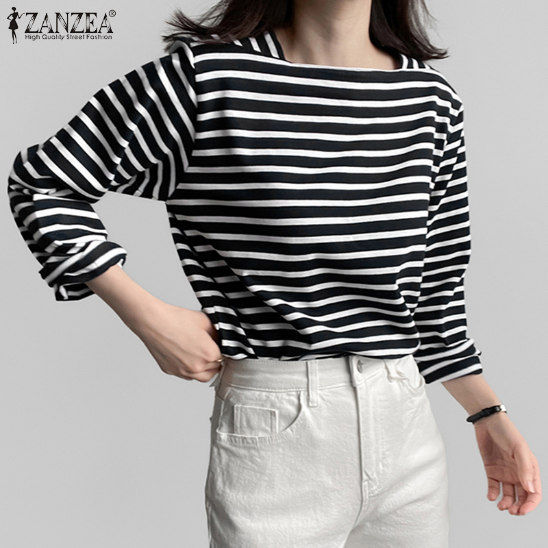 Summer Clothing Wear - ZANZEA Woman Casual Striped Blouses Spring