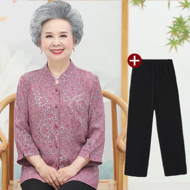 Elderly Grandma Shirts Blouse  - огляд і ціна Summer Clothing Old Money
