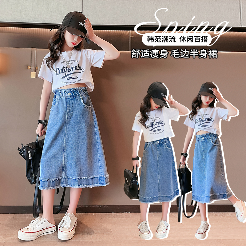 School Girls Denim Skirt Sprin - огляд і ціна Summer Clothing Teen Girls