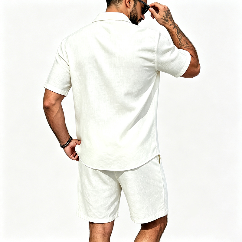 Men Linen Two Piece Outfit Sho - огляд і ціна Summer Clothing Line