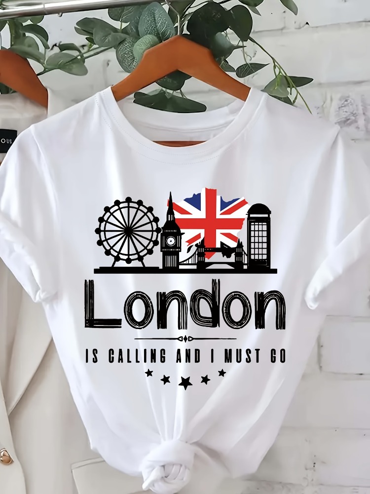 London Letter Print Women's T- - огляд і ціна Summer Clothing London