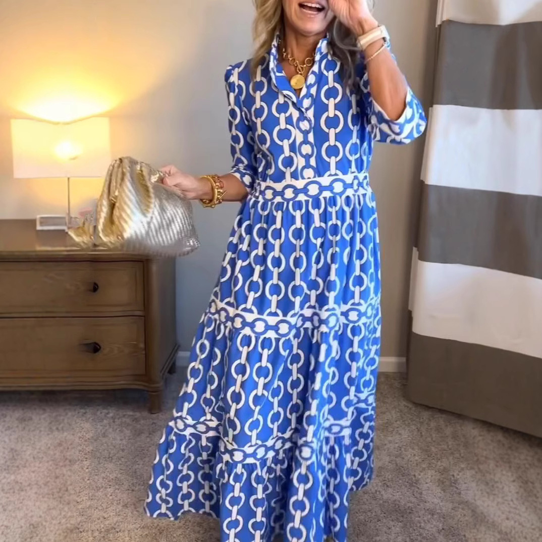 Geometric Print Long Dress Sum - огляд і ціна Summer Clothing Amazon