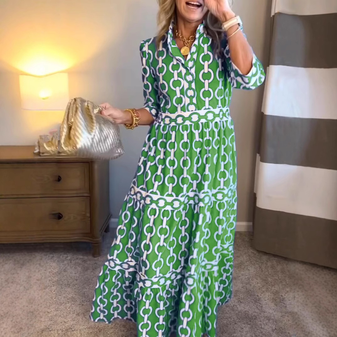 Geometric Print Long Dress Sum - огляд і ціна Summer Clothing Amazon