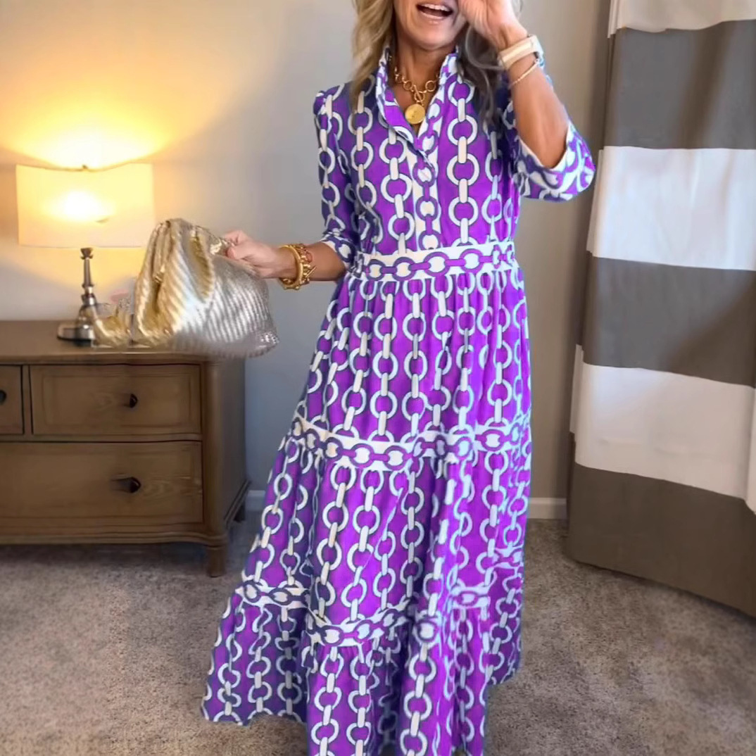 Geometric Print Long Dress Sum - огляд і ціна Summer Clothing Amazon