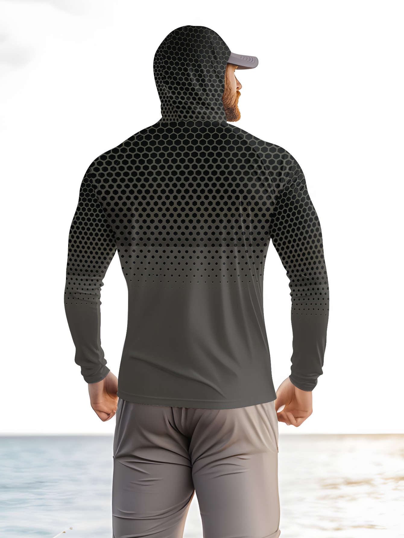 Men Hood Fishing Shirt long sl - огляд і ціна Summer Clothing Mens