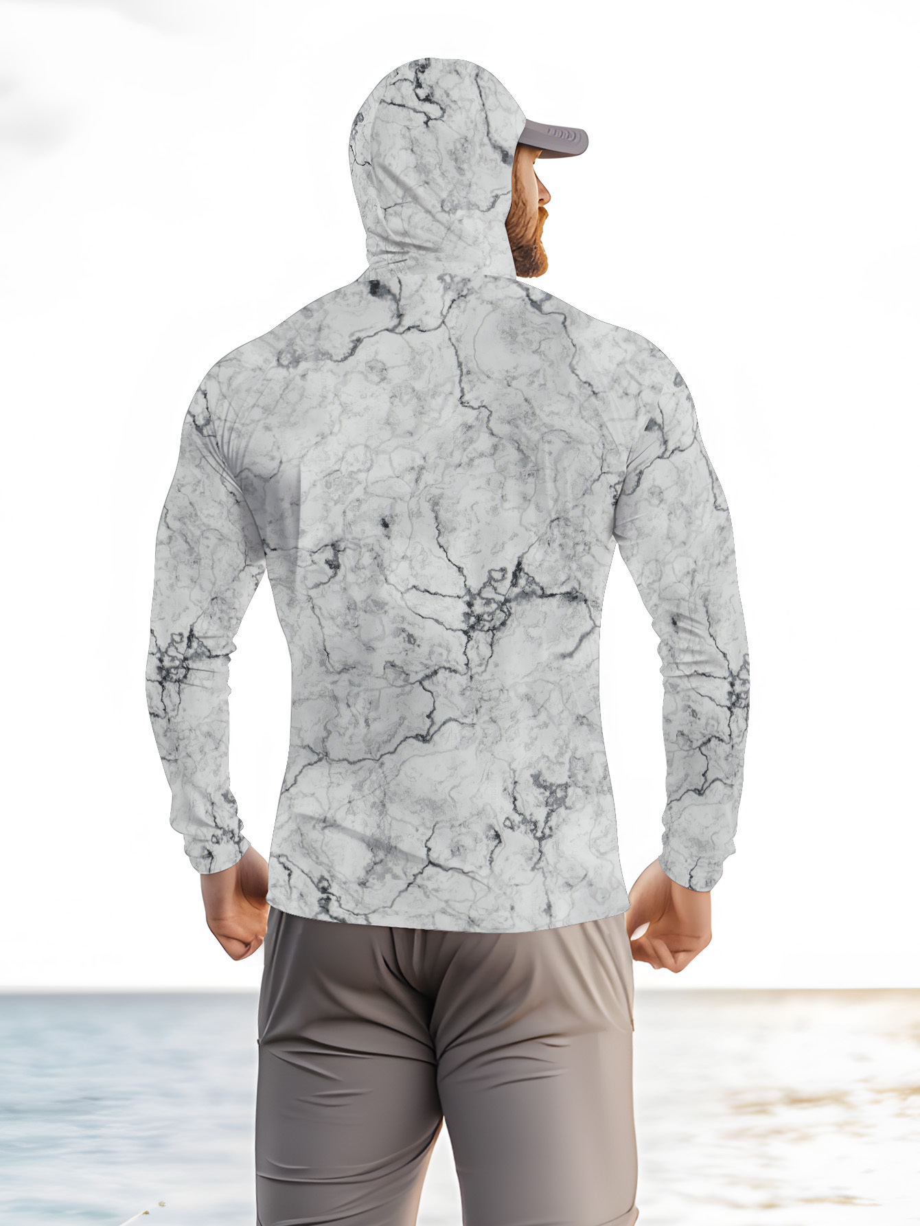 Men Hood Fishing Shirt long sl - огляд і ціна Summer Clothing Mens