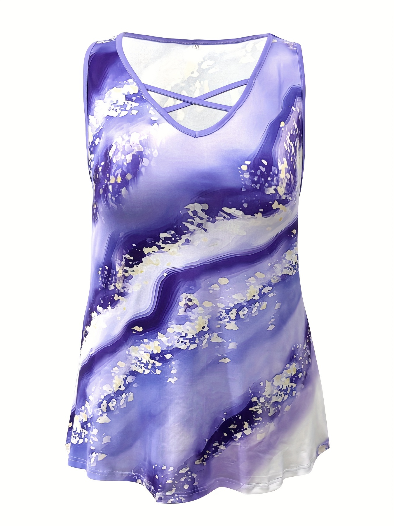 Plus Size Marble Print Tank To - огляд і ціна Tank Top Breathable